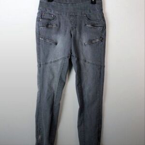 Jag Jeans moto High Rise Skinny Jeans Size 6/30 Gray Zip Pockets Pull On